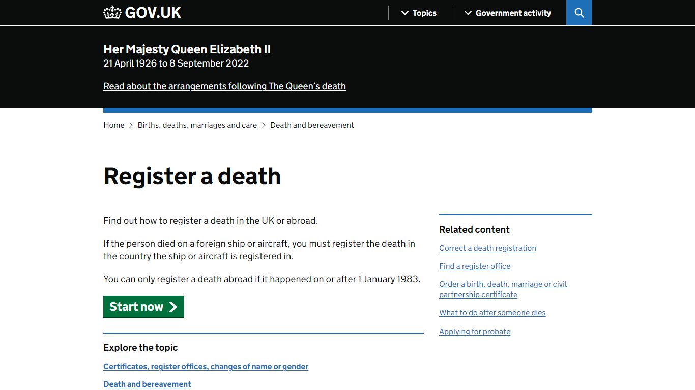 Register a death - GOV.UK